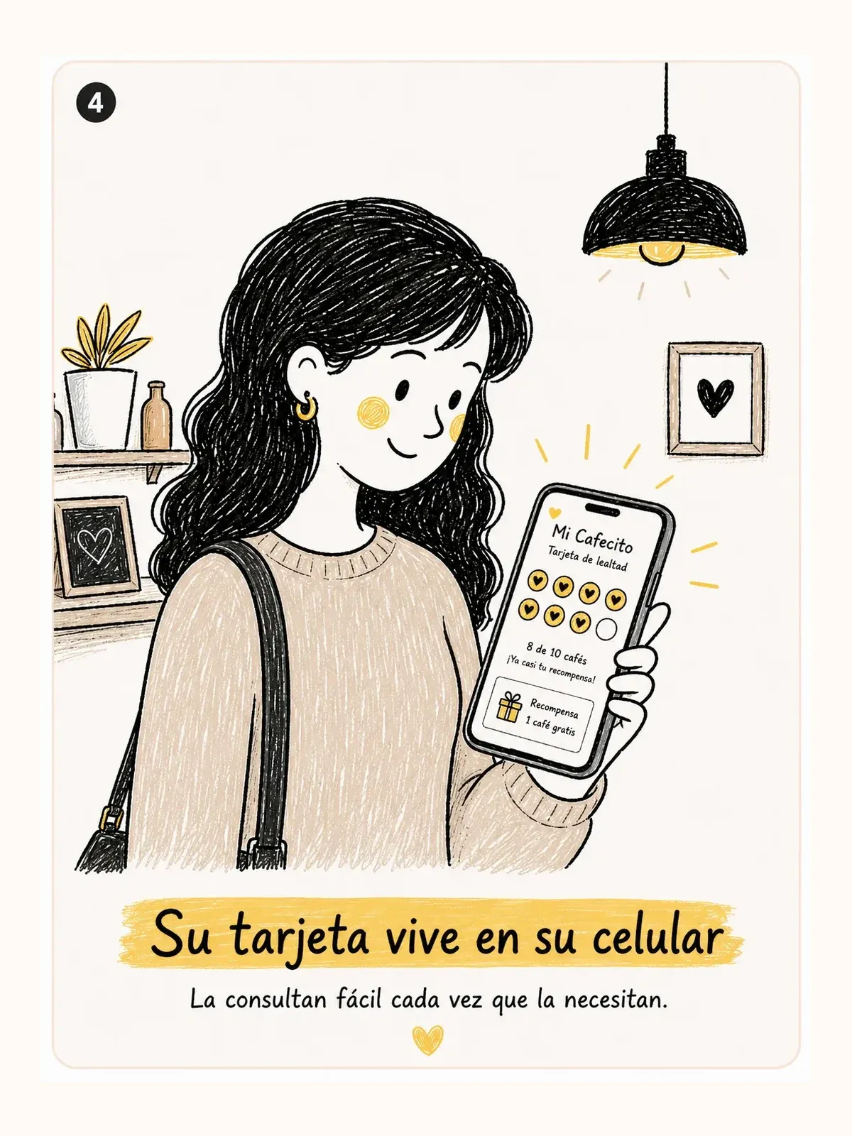 Cliente guardando su tarjeta digital de lealtad en Apple Wallet.